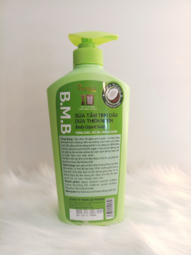 Sữa tắm tinh dầu dừa thiên nhiên  B.M.B 650ml hương dừa