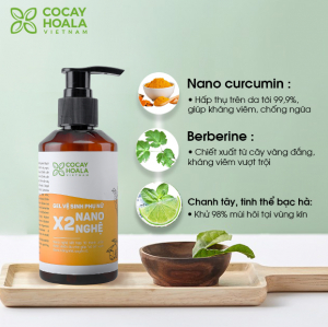 Dung dịch vệ sinh phụ nữ Giảm Ngứa Gel X2 Nano Nghệ Cỏ Cây Hoa Lá 150ml