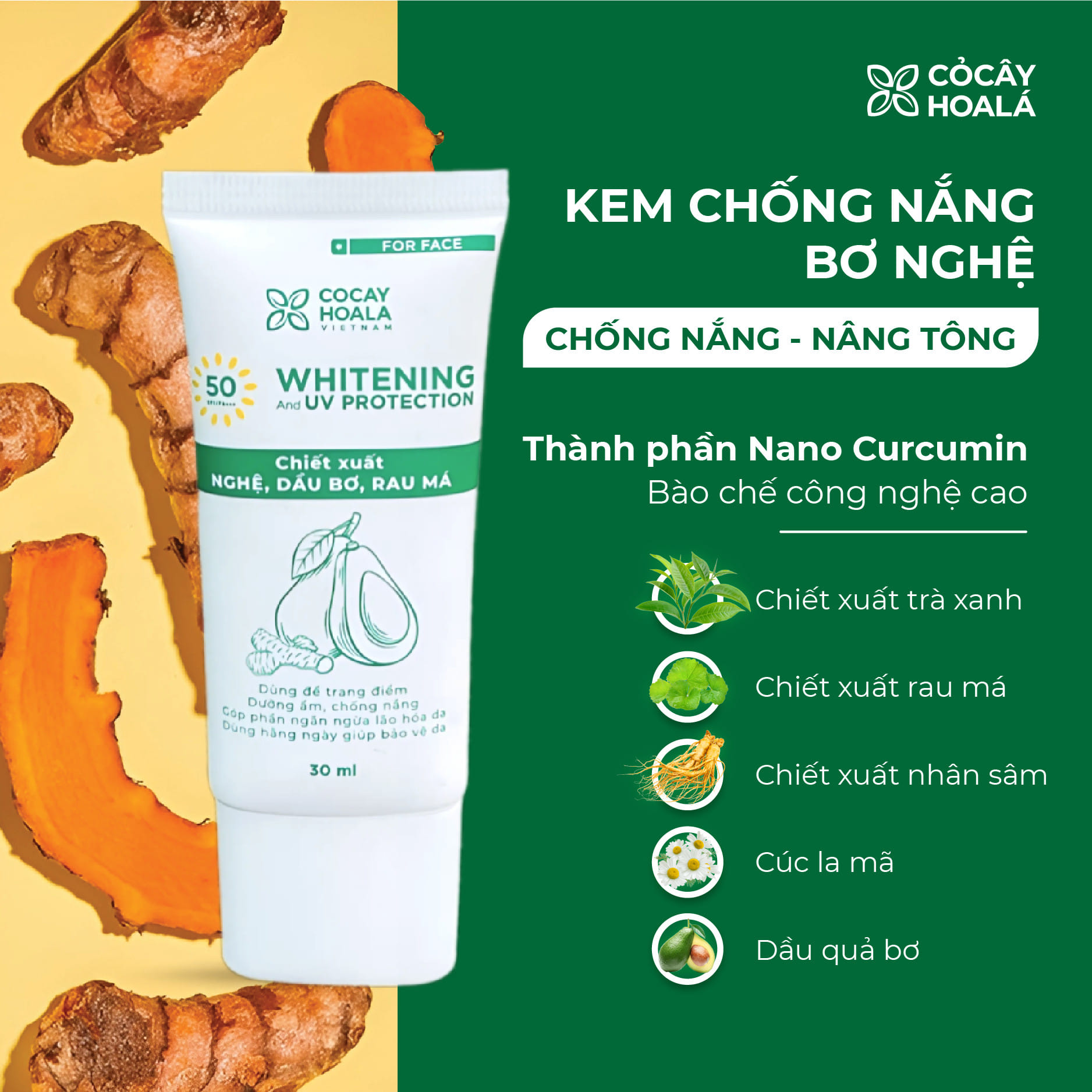 Chống Nắng Bơ Nghệ Cocayhoala